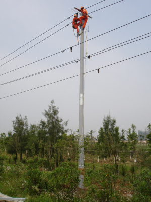 浙江温州海滨园区抗台风线路中使用的UHPC抗台风杆型